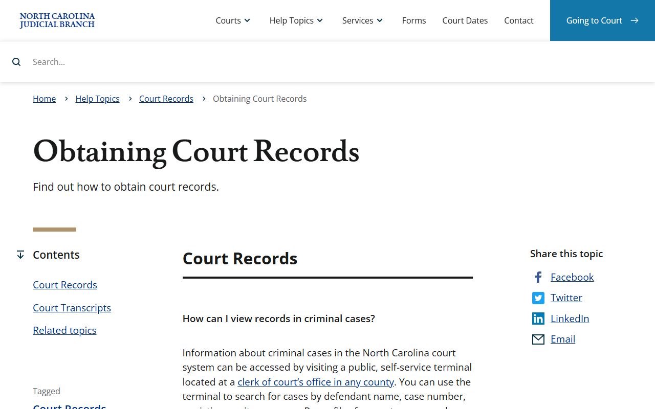 Henderson County Clerk of Superior Court obtaining court records help