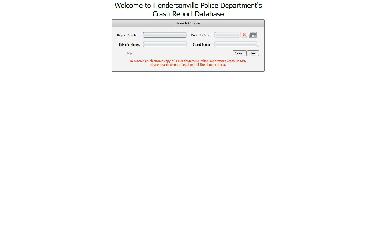 Henderson County arrest records Hendersonville crash report search