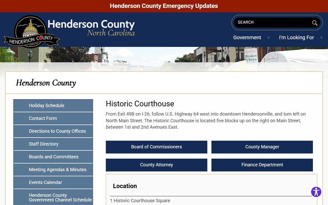 Henderson County court records historic courthouse page