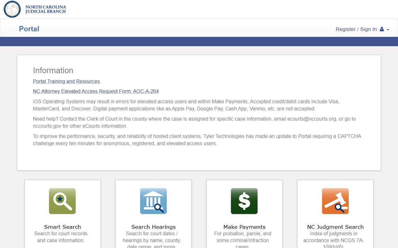 Henderson County court records NC eCourts Portal home page