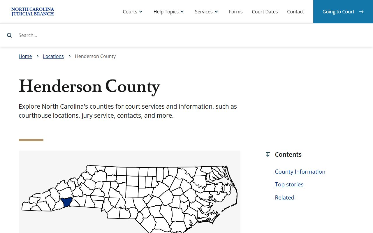 Henderson County court records NC Judicial Branch county page